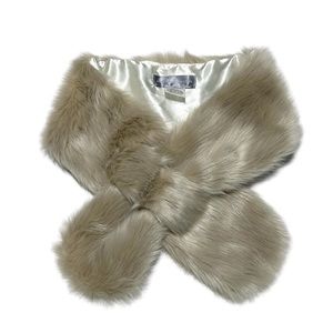 Suzanne Bettley Cream Tan Faux Fur Shawl